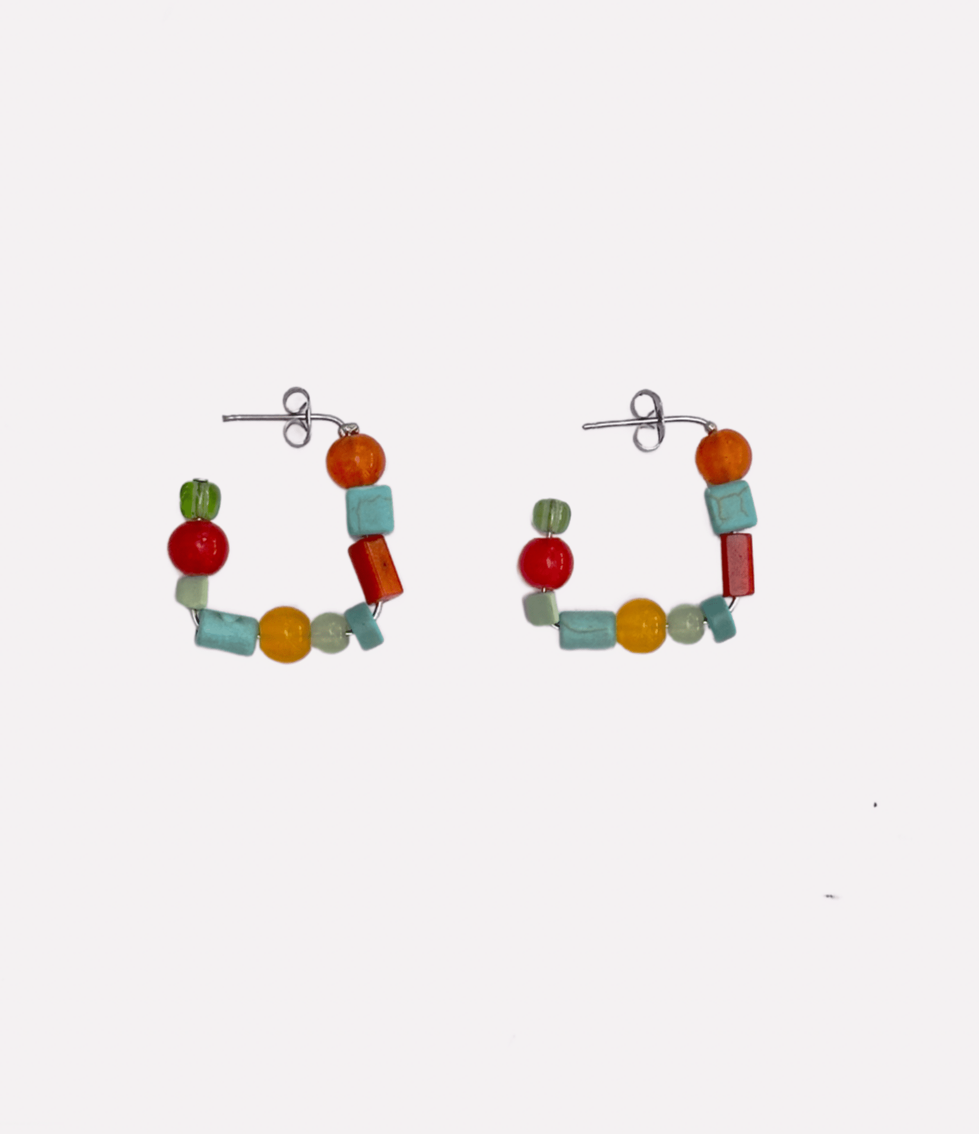 Pendientes piedra multicolor - 1