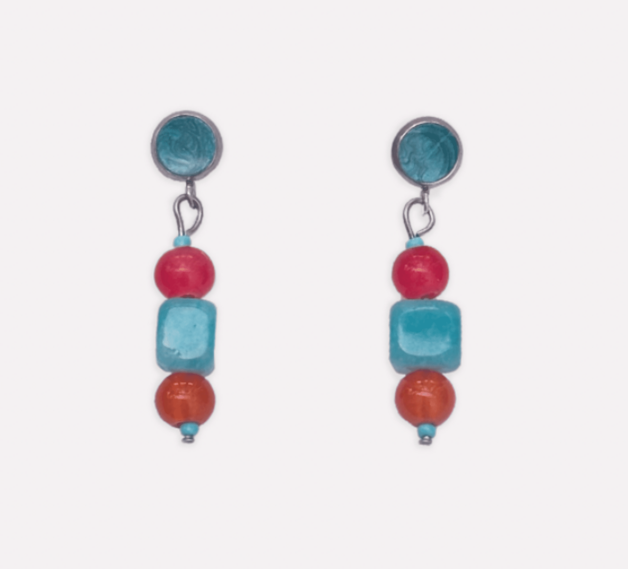 Pendientes piedra multicolor - 2