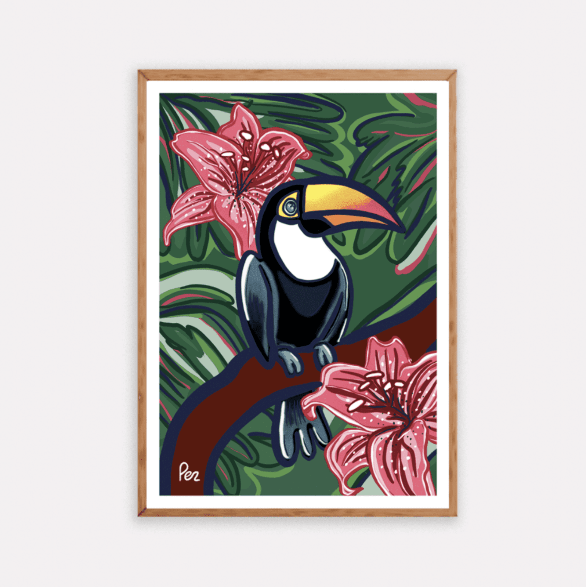 Lámina “Tucán y Lirios"- A4-A5-A3 - 1