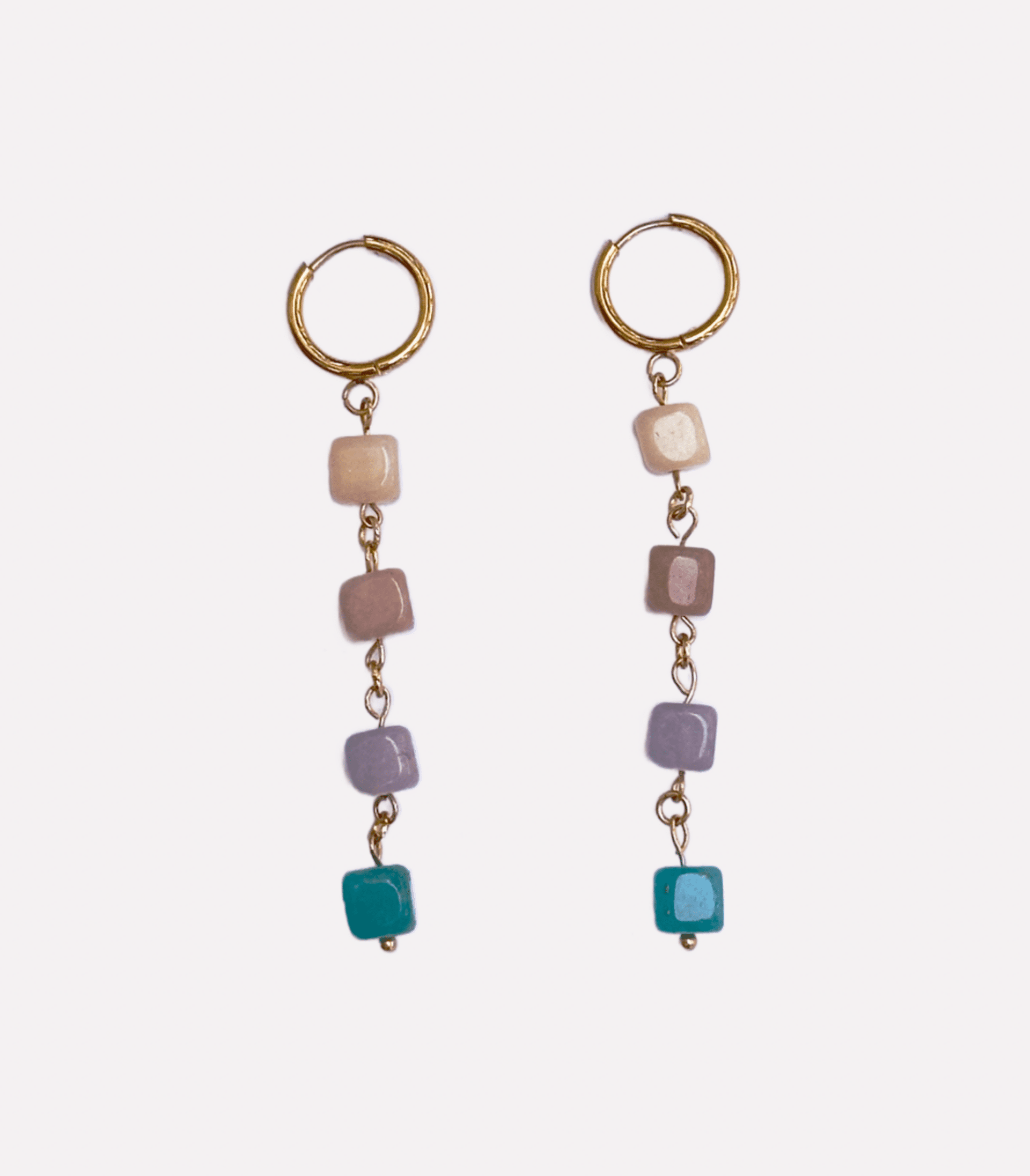 Pendientes piedra multicolor - 1