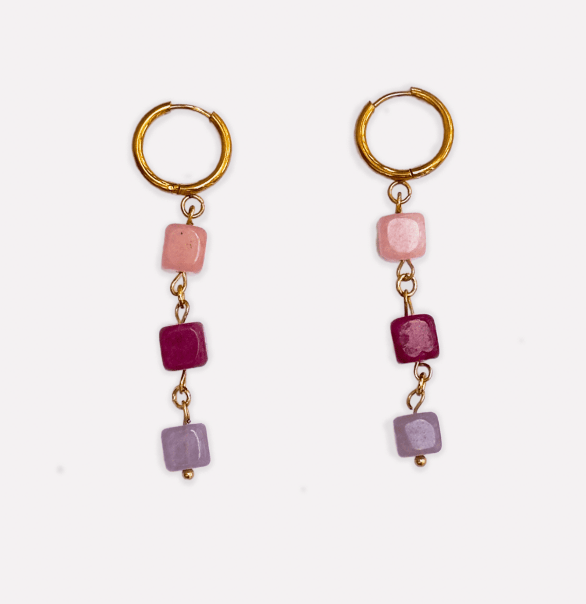 Pendientes piedra multicolor - 1